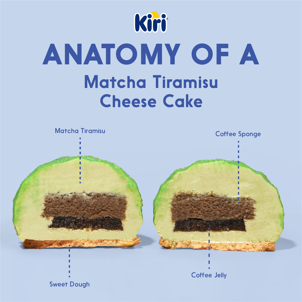 Kiri Matcha Tiramisu Cheese Cake