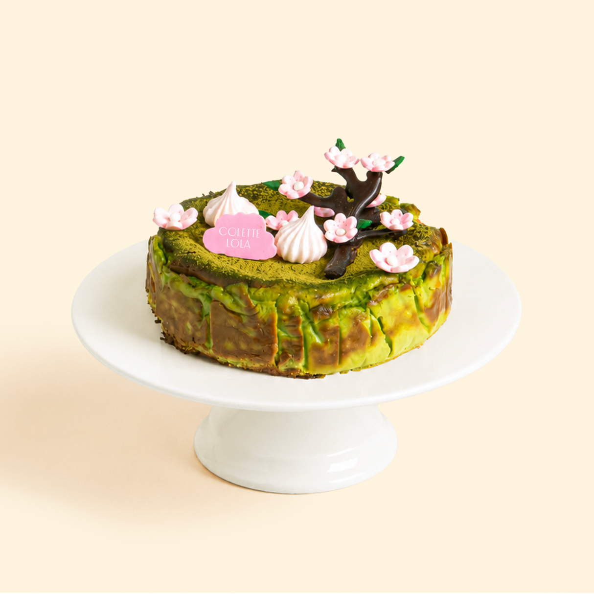 Sakura Matcha Burnt Cheese Cake