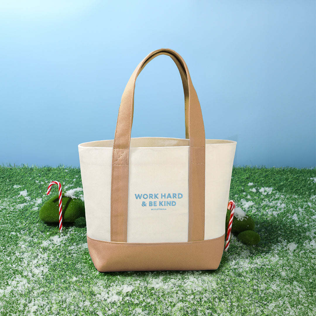 Work Hard & Be Kind Tote Bag - Chocolate